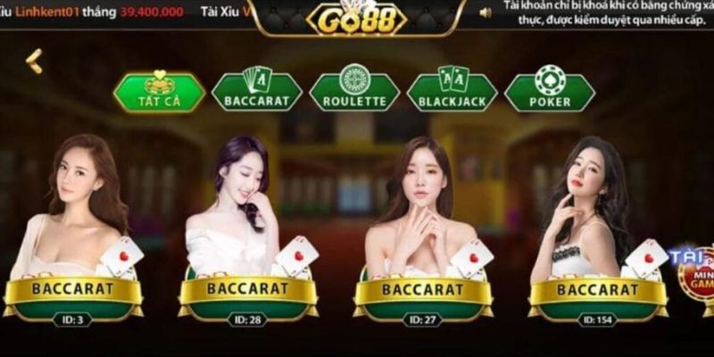 Live casino Go88 chiến lược chơi